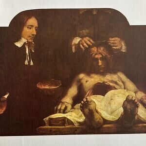 Rembrandt, Anatomy of Dr Deyman, Painting, Book Page, Art Print, ~ 250924-WH 651